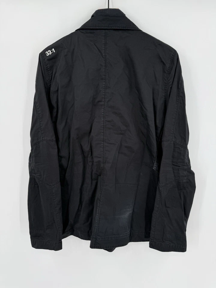 Chaqueta G-Star RAW Para Hombre Grande Negra Tipo 3301 Bolsillos Cremallera Completa Militar Sartorial Foto 2 de 4