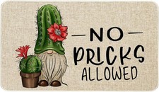 Spring Summer Door Mat 30 X 17 Inch No Picks Allowed Cactus Gnome Doormat Indoor