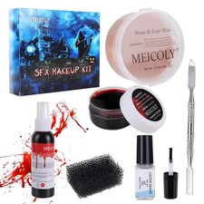 NEW SFX Makeup Kit Fake Blood, Scar Wax, Fake Blood Spray Zombie Vampire