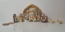 Nativity Tea Set Miniature PolyResin 8 Pieces Mary Joseph Jesus Sheep 
