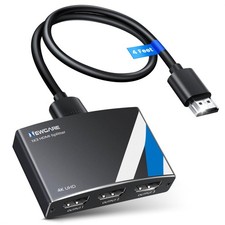 4K HDMI Splitter 1 in 3 Out with 4 FT Hdmi Cable and Power Adapter -Not Supp...
