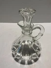 Vintage Anchor Hocking Clear Glass Cruet with Stopper and Handle USA