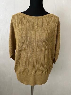 Zara Knit Pullover Glitzer Gr M gelb