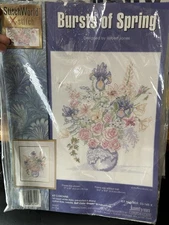 Burst of Spring Bouquet in Vase Janlynn Cross Stitch Kit #03-145 New 12.5 X 15.5