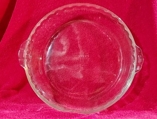 Vintage PYREX # 229 Clear Glass Deep Dish 9.5" Scalloped Fluted Edge Pie Plate