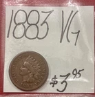 1883  Indian Head Cent Penny Coin (VG) Very Good Condition. ENN Coins