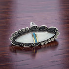 NATIVE AMERICAN STERLING SILVER ELONGATED M.O.P TURQUOISE RING SIZE 7 #8038 — photo 6