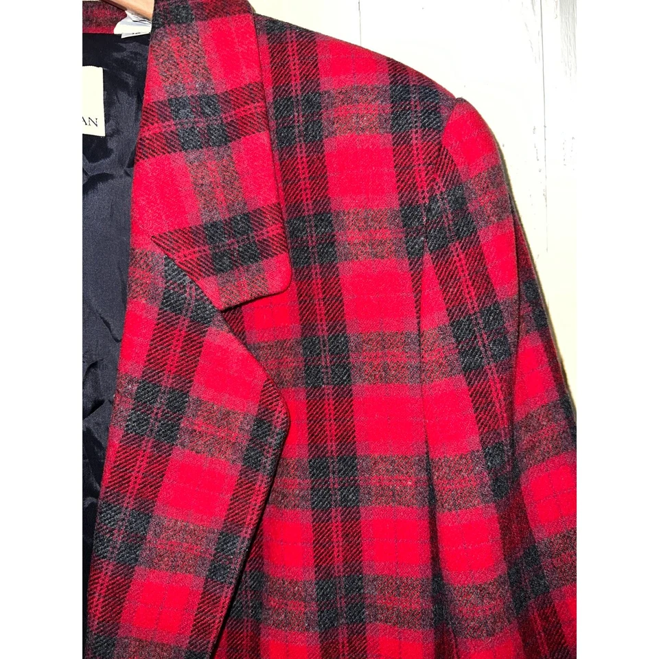 Blazer de lana vintage para mujer mediano 10 novio colegiala preppy búfalo a cuadros Foto 2 de 4