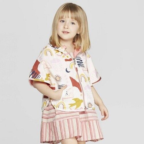 Original Kids von OshKosh Kleinkind Mädchen Wende Poncho Pullover - Rosa - Bild 1 von 2