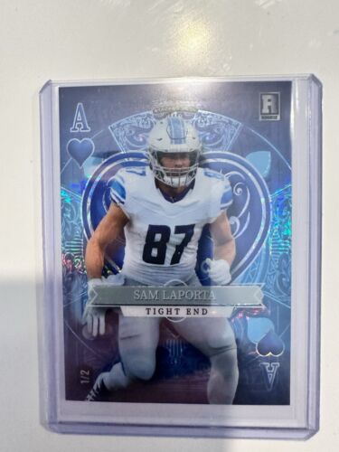 2023 Wilcard-Sam Laporta Rookie Card- 2/2 Ace of spades -Blue Lions SSP