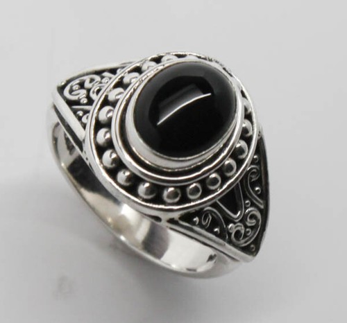Suarti S Oval Black Onyx In Ornate Sterling Silver Ri Gem Suarti S Oval Black Onyx In Ornate Sterling Silver Ri Gem