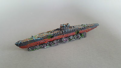 Fish Tank Aquarium Decoration Submarine Wreck Ship 17 5x3 5x4cm