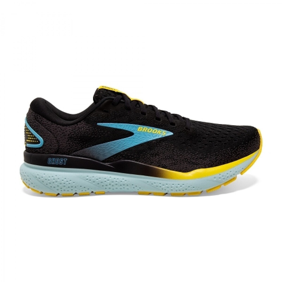 Brooks Ghost Running Shoes Mens Size 13 Black Yellow Road Sneakers 1104181D029 Brooks Ghost 14 Black Men Sz 12 Cushion Neutral Road Running  main image 3