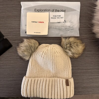 HOT Furtalk Womens Winter Hat With Fur Pom Pom FURTALK