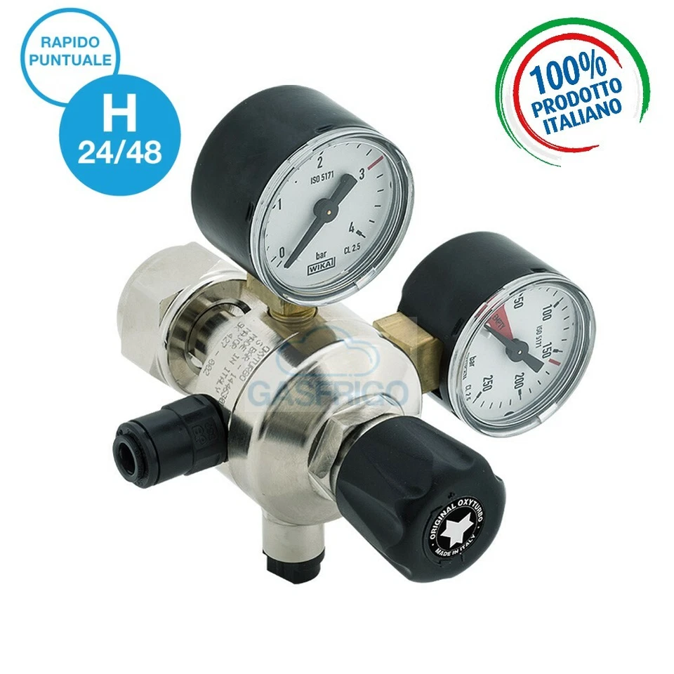 RIDUTTORE REGOLATORE DI PRESSIONE PER BOMBOLE RICARICABILI CO2 GASATORE - Immagine 2 di 2