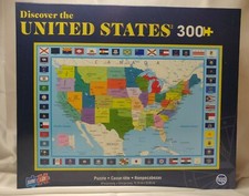 Discover the United States 300 PC Puzzle Capitals, Flags NEW, Sealed