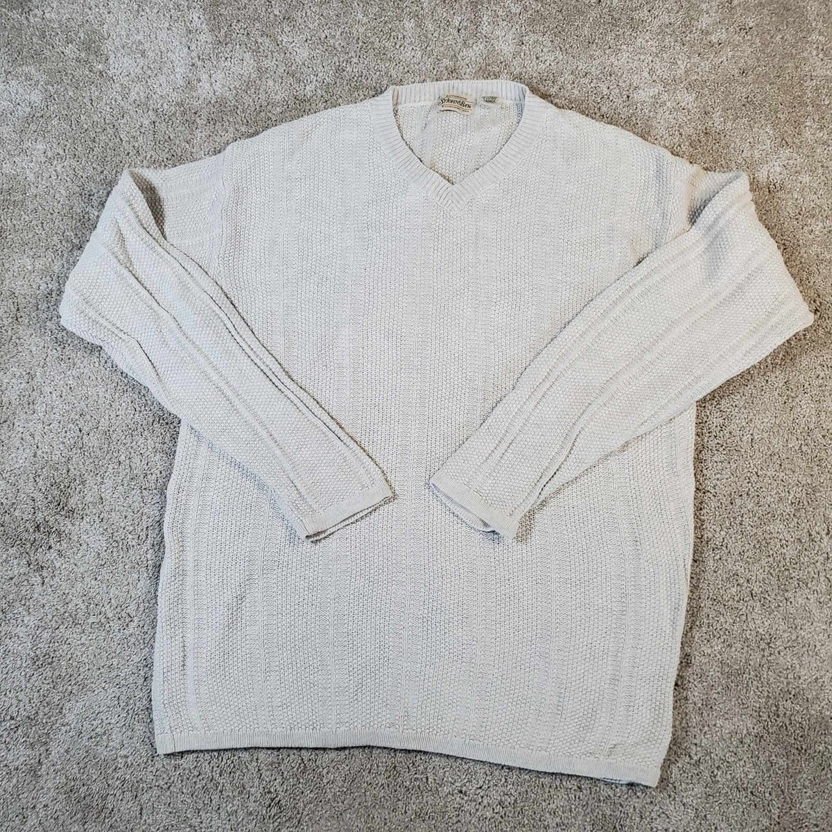 VINTAGE St Johns Bay Gray Sweater Mens XXL 100% Cotton 2XL