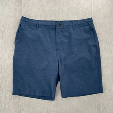Faherty All Day Shorts Adult 38 Blue Pockets Drawstring Stretch Logo Mens