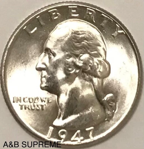 1947 D Washington Quarter From OBW Roll Estate CHOICE-GEM Bu Unc. 90% Silver