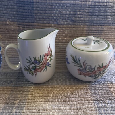 1978 Royal Worcester Country Kitchen Creamer And Sugar Bowl Set