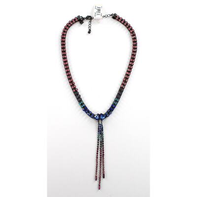Rebecca Minkoff Ombre Pink Rhinestone Strand Necklace $78 Tags