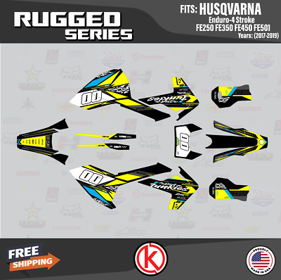 Graphics Kit for Husqvarna FE250 FE350 FE450 FE501 (2017-2019) Rugged-Yellow