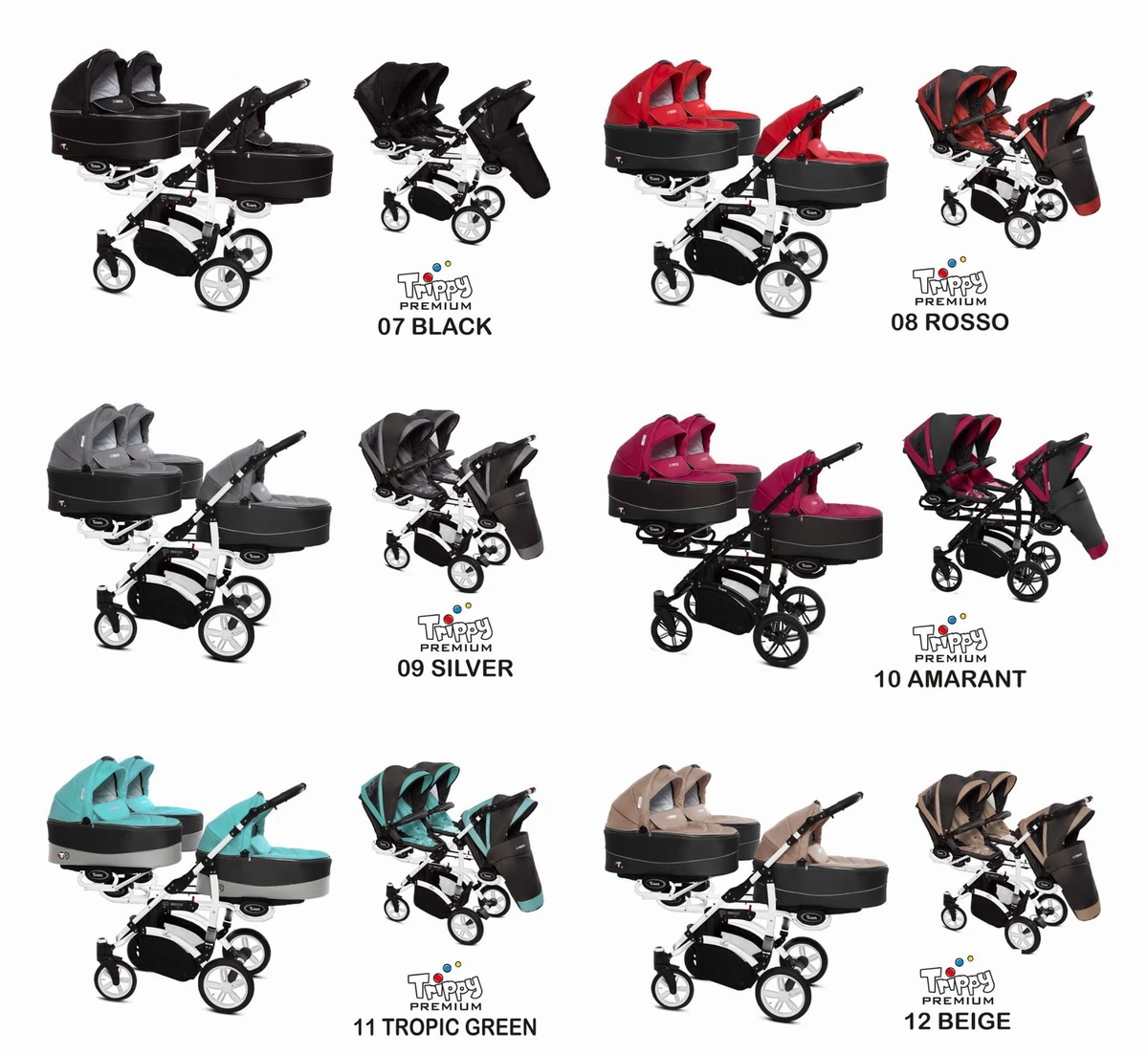 Trippy top triplet pram