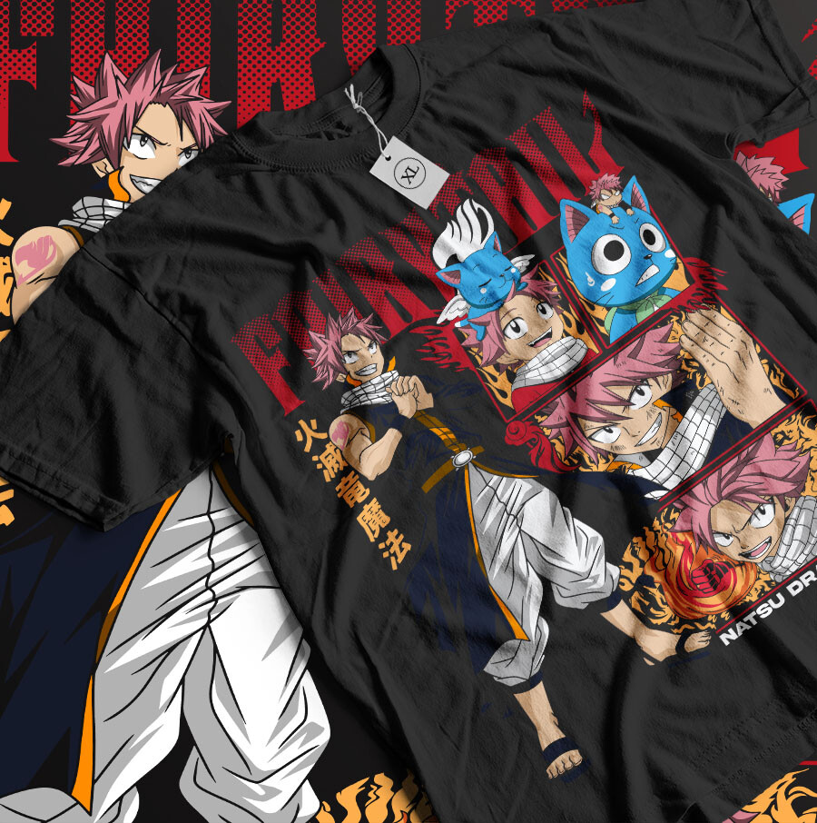 Fairy Tail Tee Shirt Etherious Natsu Dragneel Anime T-Shirt Fairy Tail Tee Shirt Etherious Natsu Dragneel Anime T-Shirt