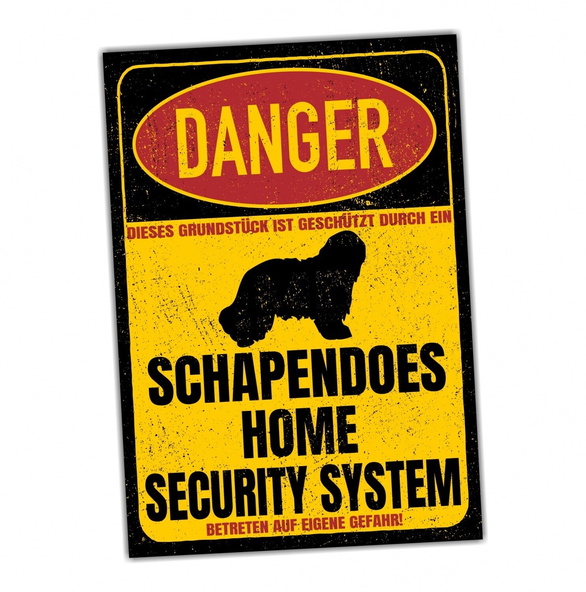 Warnschild 'Schapendoes' – Alu-Verbundplatte 20x14 Cm, Wetterfest, Für Tür Oder Zaun
