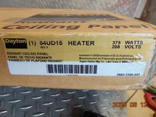 DAYTON 54UD15 RADIANT CEILING PANEL HEATER 375W 208V