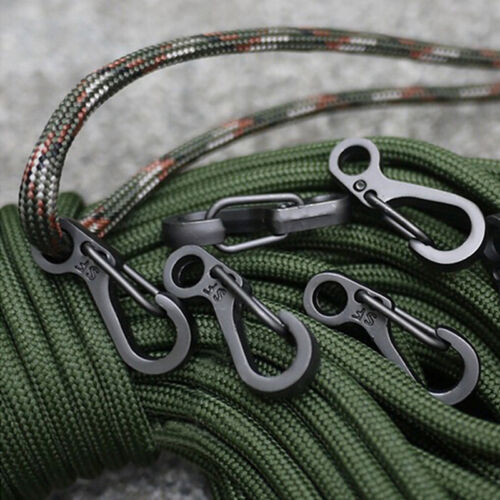 10 pcs Mini Spring Paracord Cord Buckle Clasp Buckle Snap Hook Carabiner Keyring - Picture 1 of 7