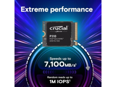 Crucial SSD 2TB 　CT2000P310SSD8 Crucial CT2000P310SSD2 P310 2TB M.2 2230 NVMe PCIe 4.0x4 7100 MB/s