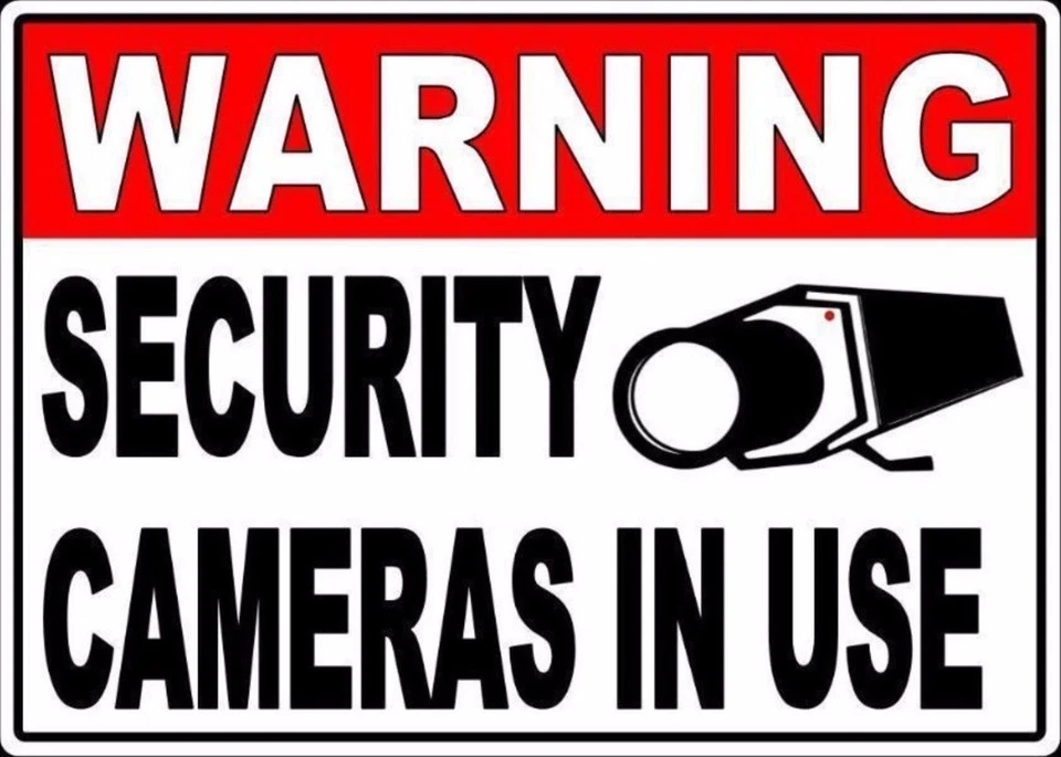 Warning Security Cameras In Use Home Video Surveillance Aluminum Sign  Metal - Image 2 of 4