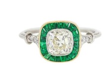 1.25Ct White Cushion Cut Bezel Set Art Deco Engagement Wedding Ring 925 Silver