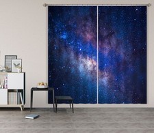 3D Blue Starry Sky ZHUA811 Photo Curtain Window Blockout Fabric Amy 2023