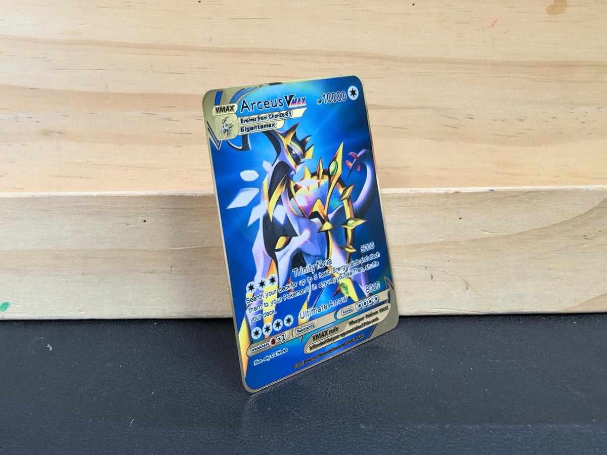 pokemon metal gold card arceus vmax Arceus VMAX Gold Metal Card