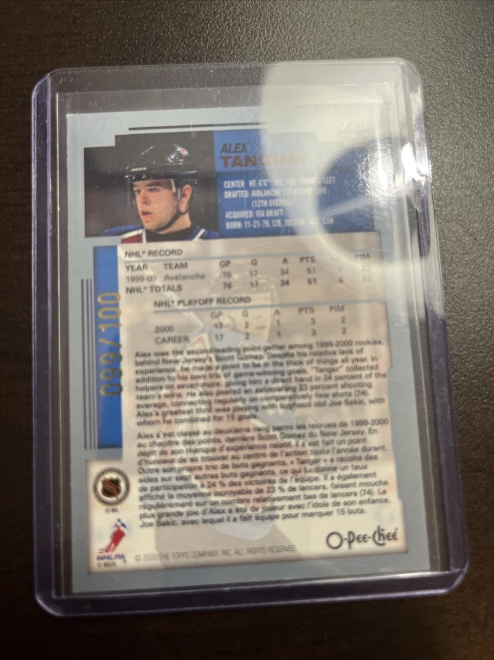 2000-01 O-Pee-Chee Foil 099/100 Alex Tanguay #229 - Image 2 of 2