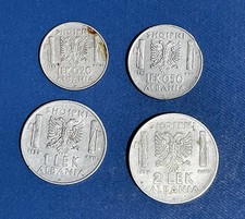 Albania – 0.20, 0.50, 1, 2 Lek Coin Set 1939 – Vittorio Emanuele III – Italian