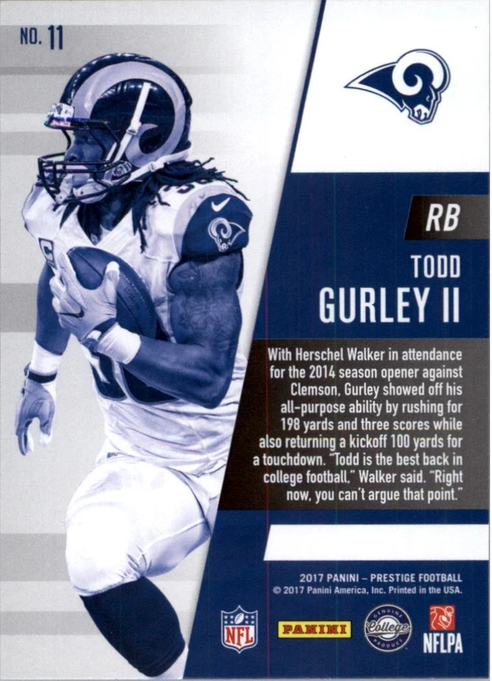 2017 Prestige Alma Maters #11 Todd Gurley II - FB - Image 2 of 2