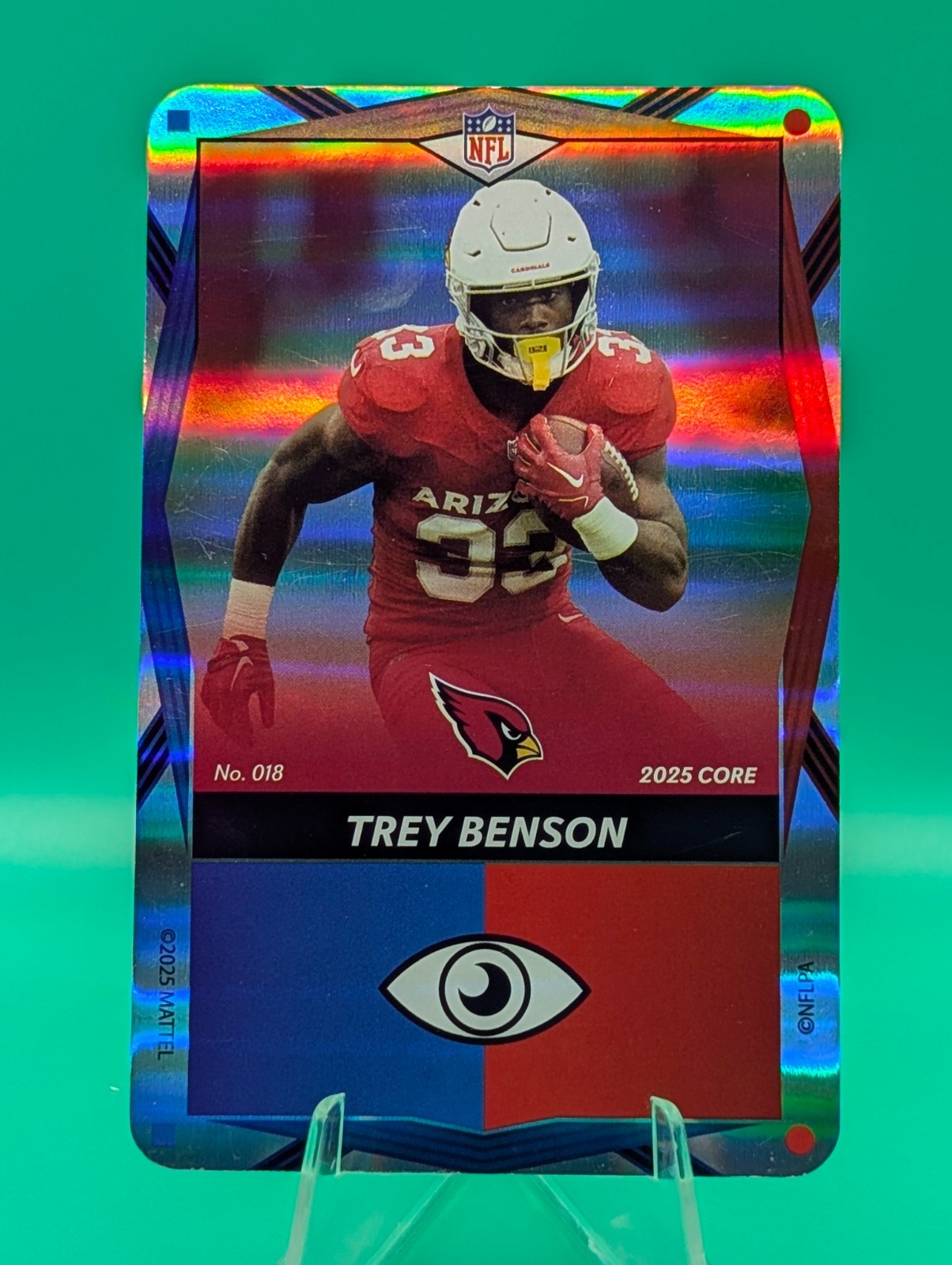 2025 UNO Elite Trey Benson #018 Core Red & Blue Dual Foil AZ Cardinals