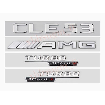 Für Mercedes Benz CLE53 AMG TURBO 4MATIC+ Schriftzug Embleme Aufkleber Silber