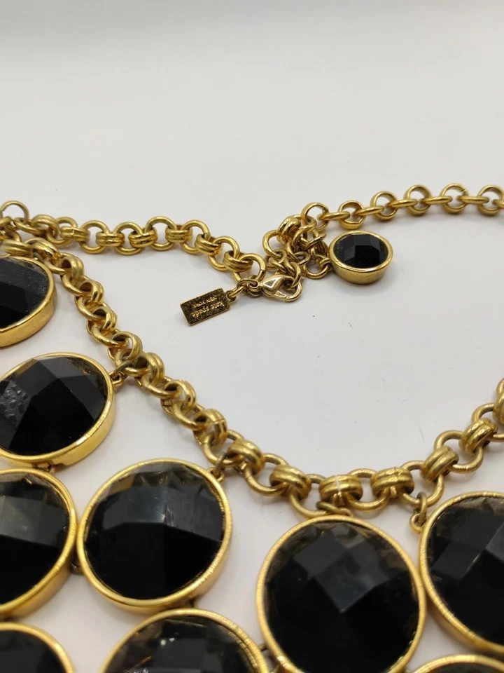 Collar Kate Spade Connect Cuatro Burbujas Negro Dorado Excelente Foto 4 de 4