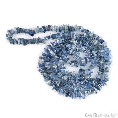 Kyanite Gemstone Chip Beads, 100% Natural Gem Strand, Polished, 3-7mm, 34 Inch