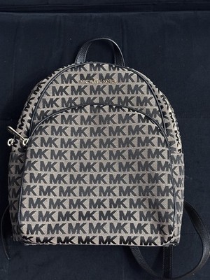 Michael Kors mini Backpack Black Beige Zip with Gold Hardware adjustable straps