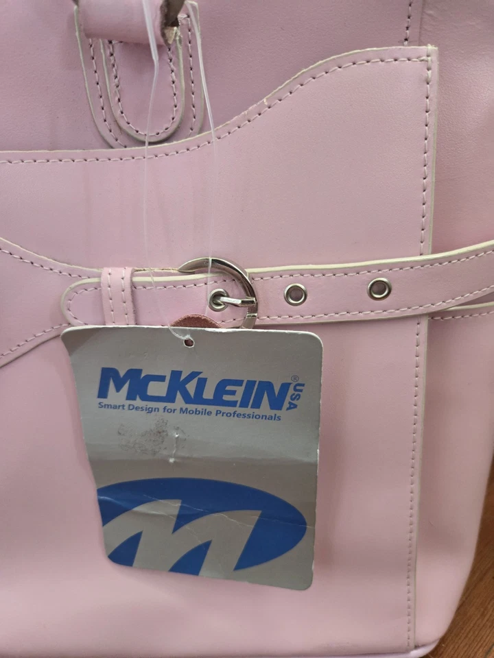Maletín de cuero Mcklein Usa Willow Springs para dama de cuero genuino rosa Foto 3 de 4