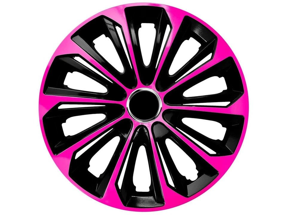 Radkappen 14 Zoll 4x NRM EXTRA STRONG in Pink/Schwarz Radzierblende Radkappe - Bild 1 von 1