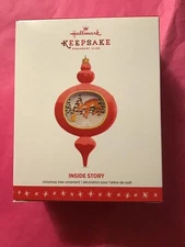 Hallmark Keepsake Ornament 2016 KOC inside story 1st first deer scene bulb bunny