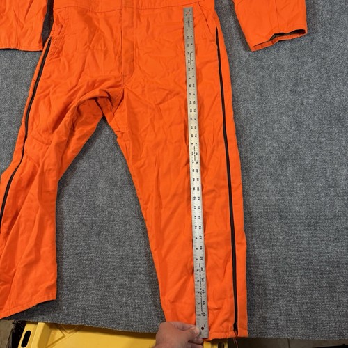 Vintage Walls Blizzard Pruf Coveralls Adult Large Short Orange Hunting USA MADE - Picture 3 of 17