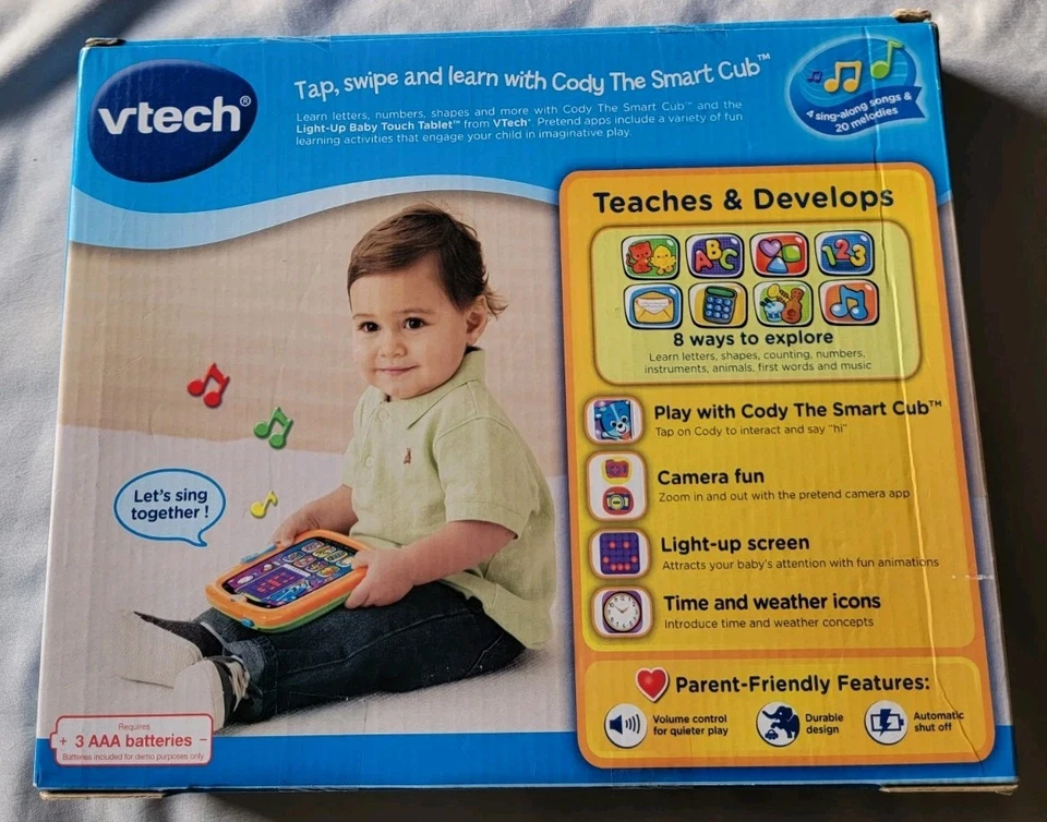 vtech Light-Up Baby Touch Tablet Learning Toy for Baby Blue 9-36 Months Boy Girl - Image 3 of 4