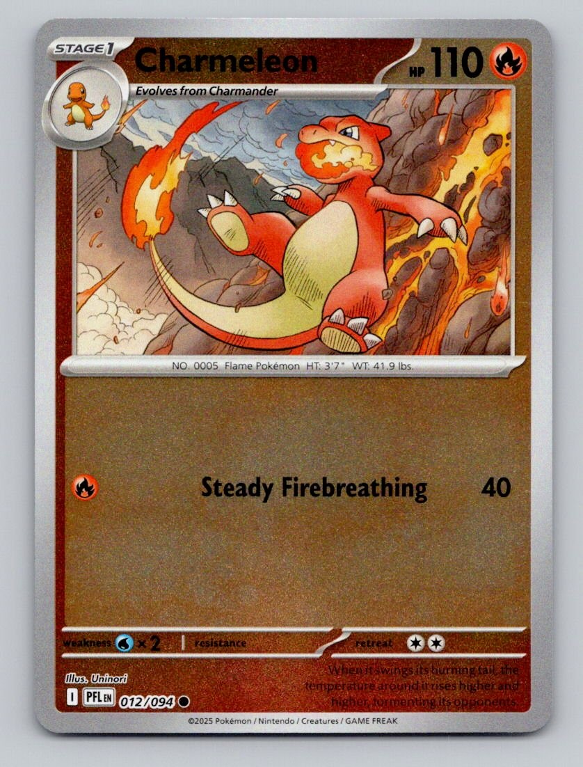 Reverse Holo Charmeleon 012/094 Common Phantasmal Flames Pokemon